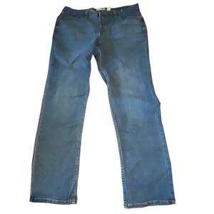 D & CO Denim Straight Leg Pull On Jeans Women's Size 14 Blue‎ Wash Cotton Blend